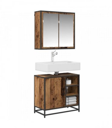 vidaXL Bathroom Furniture Set 2 pcs Old Wood Engineered Wood