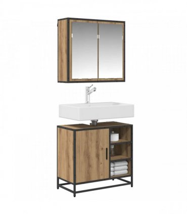 vidaXL Bathroom Furniture Set 2 pcs Artisan Oak Engineered Wood