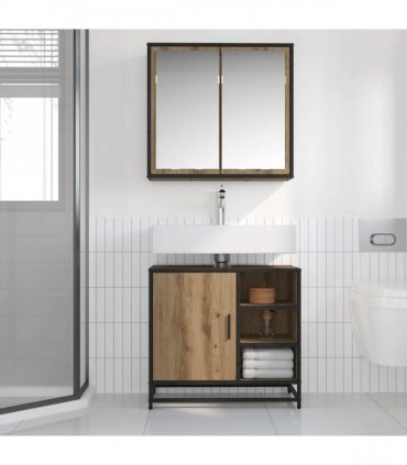 vidaXL Bathroom Furniture Set 2 pcs Artisan Oak Engineered Wood