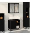 vidaXL Bathroom Furniture Set 2 pcs Black Oak Engineered Wood