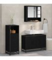 vidaXL Bathroom Furniture Set 3 pcs Black Oak Engineered Wood