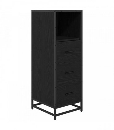 vidaXL Bathroom Furniture Set 3 pcs Black Oak Engineered Wood