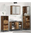 vidaXL Bathroom Furniture Set 3 pcs Old Wood Engineered Wood
