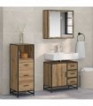 vidaXL Bathroom Furniture Set 3 pcs Artisan Oak Engineered Wood
