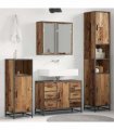 vidaXL Bathroom Furniture Set 3 pcs Old Wood 80 x 33 x 60 cm