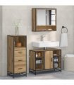 vidaXL Bathroom Furniture Set 3 pcs Artisan Oak Engineered Wood