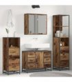 vidaXL Bathroom Furniture Set 4 pcs Old Wood Engineered Wood