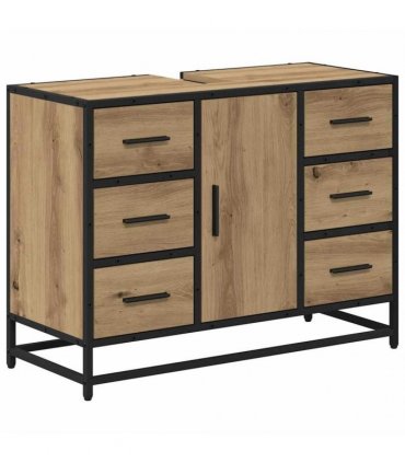 vidaXL Bathroom Furniture Set 4 pcs Artisan Oak Engineered Wood