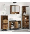 vidaXL Bathroom Furniture Set 3 pcs Old Wood Engineered Wood