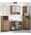 vidaXL Bathroom Furniture Set 3 pcs Artisan Oak Engineered Wood