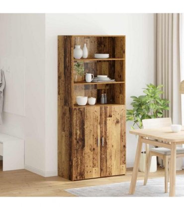 vidaXL Highboard Old Wood 80 x 42.5 x 185 cm Engineered Wood