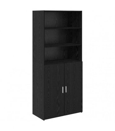 vidaXL Highboard Black Oak 80 x 42.5 x 185 cm Engineered Wood