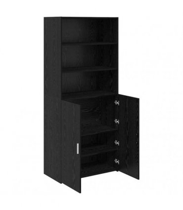 vidaXL Highboard Black Oak 80 x 42.5 x 185 cm Engineered Wood