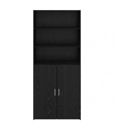 vidaXL Highboard Black Oak 80 x 42.5 x 185 cm Engineered Wood