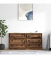 vidaXL Sideboards 2 pcs Old Wood 70 x 35.5 x 67.5 cm Engineered Wood