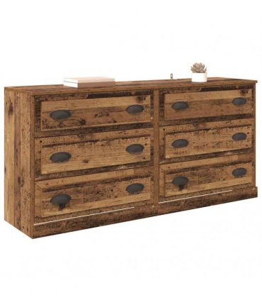 vidaXL Sideboards 2 pcs Old Wood 70 x 35.5 x 67.5 cm Engineered Wood