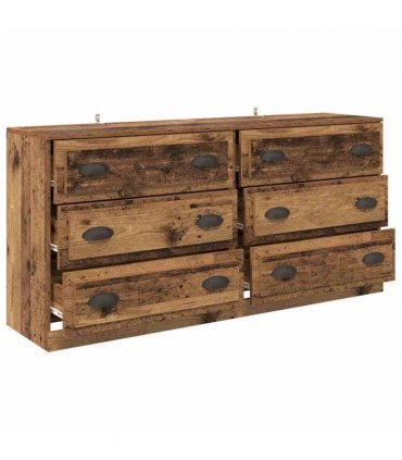vidaXL Sideboards 2 pcs Old Wood 70 x 35.5 x 67.5 cm Engineered Wood