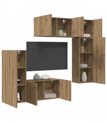 vidaXL TV Wall Unit 5 pcs 100 x 30 x 41 cm Artisan Oak