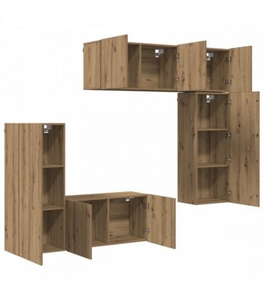 vidaXL TV Wall Unit 5 pcs 100 x 30 x 41 cm Artisan Oak