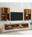 vidaXL TV Wall Cabinet Set with LED Lights 7 pcs 100 x 30 x 40 cm