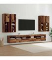 vidaXL TV Wall Cabinet Set 7 pcs 100 x 30 x 40 cm Old Wood