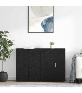 vidaXL Sideboards CORONA 2 pcs Black Oak 59 x 39 x 80 cm