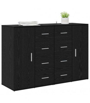vidaXL Sideboards CORONA 2 pcs Black Oak 59 x 39 x 80 cm