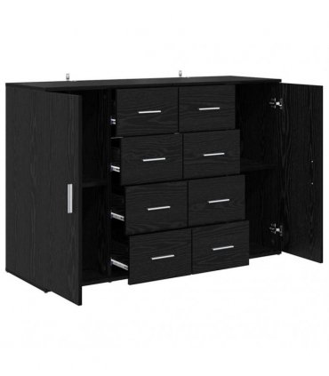 vidaXL Sideboards CORONA 2 pcs Black Oak 59 x 39 x 80 cm