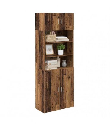 vidaXL Storage Cabinet Old Wood 80 x 42.5 x 225 cm Engineered Wood