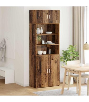 vidaXL Storage Cabinet Old Wood 80 x 42.5 x 225 cm Engineered Wood