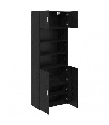 vidaXL Storage Cabinet Black Oak 80 x 42.5 x 225 cm Engineered Wood