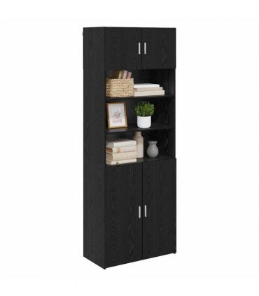 vidaXL Storage Cabinet Black Oak 80 x 42.5 x 225 cm Engineered Wood