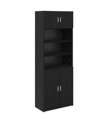 vidaXL Storage Cabinet Black Oak 80 x 42.5 x 225 cm Engineered Wood