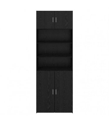 vidaXL Storage Cabinet Black Oak 80 x 42.5 x 225 cm Engineered Wood