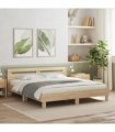 vidaXL Bed Frame with Headboard Sonoma 193 x 203 cm Engineered Wood