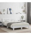 vidaXL Bed Frame with Headboard White 137 x 190 cm Engineered Wood