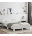 vidaXL Bed Frame with Headboard White 152 x 203 cm Engineered Wood