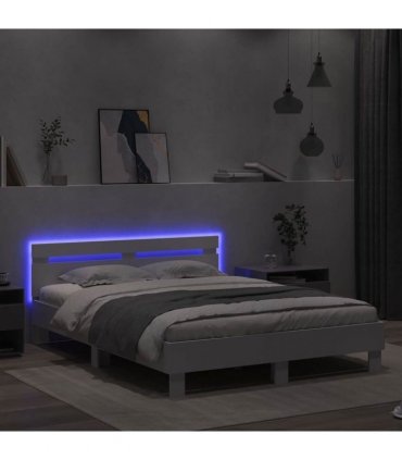 vidaXL Bed Frame with Headboard White 152 x 203 cm Engineered Wood