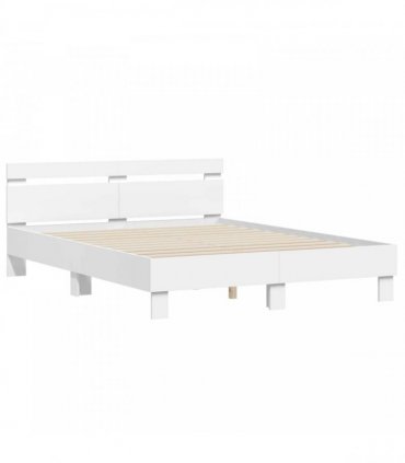 vidaXL Bed Frame with Headboard White 152 x 203 cm Engineered Wood