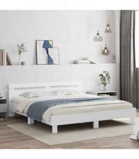 vidaXL Bed Frame with Headboard White 193 x 203 cm Engineered Wood