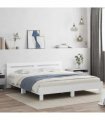 vidaXL Bed Frame with Headboard White 193 x 203 cm Engineered Wood