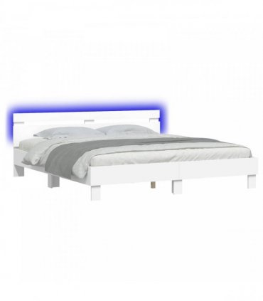 vidaXL Bed Frame with Headboard White 193 x 203 cm Engineered Wood