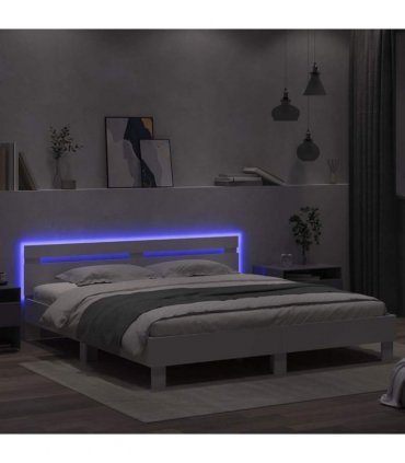 vidaXL Bed Frame with Headboard White 193 x 203 cm Engineered Wood