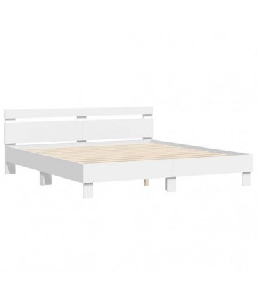 vidaXL Bed Frame with Headboard White 193 x 203 cm Engineered Wood