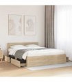vidaXL Bed Frame with Drawer 2 pcs Sonoma 153 x 203 cm Engineered Wood