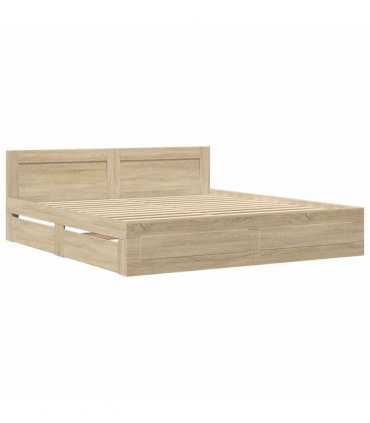 vidaXL Bed Frame Sonoma 193 x 203 cm Engineered Wood