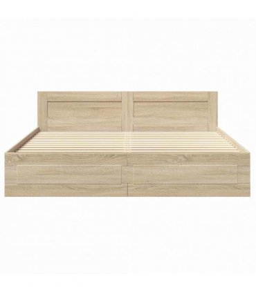vidaXL Bed Frame Sonoma 193 x 203 cm Engineered Wood