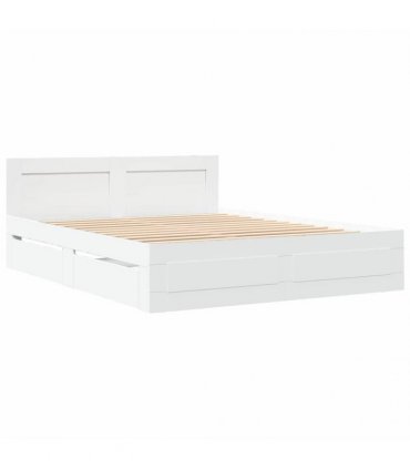 vidaXL Bed Frame with Drawer White 150 x 200 cm Engineered Wood