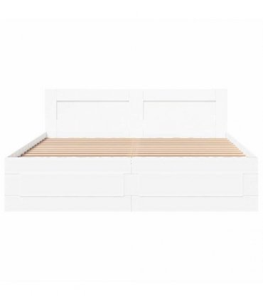 vidaXL Bed Frame with Drawer White 150 x 200 cm Engineered Wood