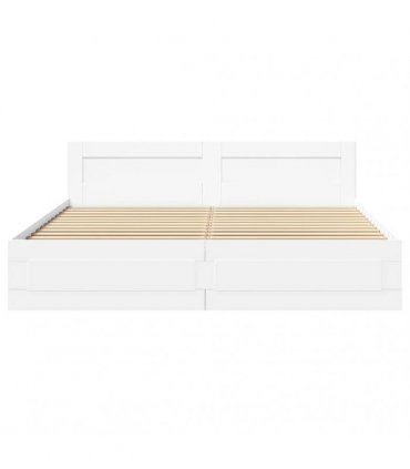 vidaXL Bed Frame with Drawer White 193 x 203 cm Engineered Wood
